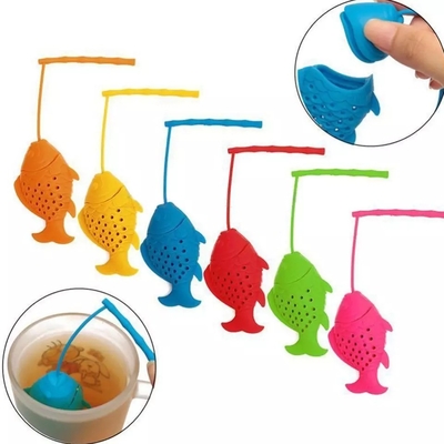 Infundidor de té ecológico portátil con colador de silicona reutilizable y multicolor