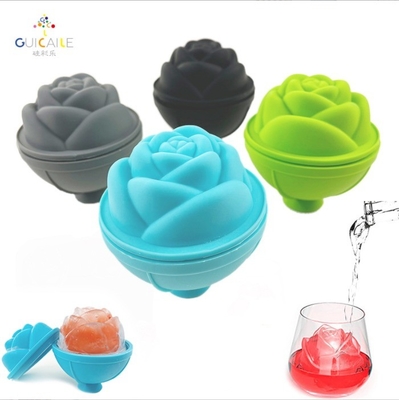 Herramientas para helados Molde de silicona Rosa de forma de flor Bola de hielo cara Roller de hielo para el beneficio