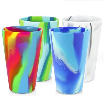 Versátil 14 oz de silicona inquebrantable copa de vidrio de vino sin tallo para las fiestas