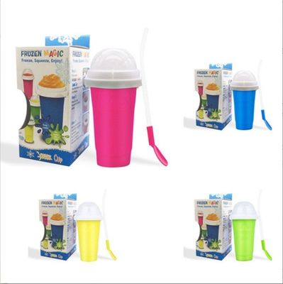 Tapa DIY Slushie Maker Cup Magic Slushy Maker Squeeze Cup Verano Fresado Rápido y Frío Smoothie Pinch Cup