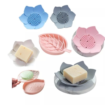 Sopón moderno para el baño con diseño de flores de doble capa y bandeja de silicona antideslizante