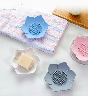 Sopón moderno para el baño con diseño de flores de doble capa y bandeja de silicona antideslizante