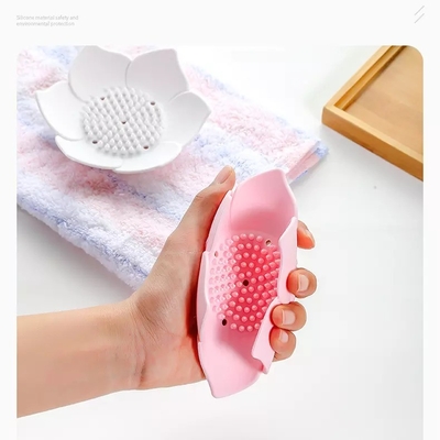 Sopón moderno para el baño con diseño de flores de doble capa y bandeja de silicona antideslizante