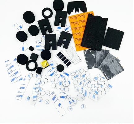 Servicio de procesamiento de moldeado Autoadhesivo personalizado con respaldo de EVA Felt Piernas de goma Pads para parachoques