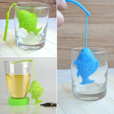 Infundidor de té ecológico portátil con colador de silicona reutilizable y multicolor
