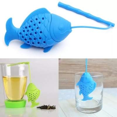 Infundidor de té ecológico portátil con colador de silicona reutilizable y multicolor