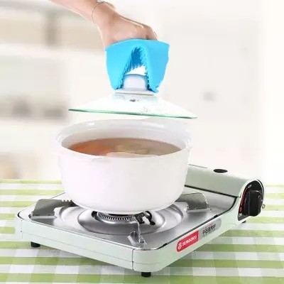 Grado alimenticio horno de silicona Mitt Mini porta olla resistente al calor para hornear accesorios de cocina