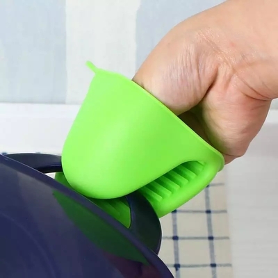 Grado alimenticio horno de silicona Mitt Mini porta olla resistente al calor para hornear accesorios de cocina