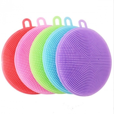 Cepillo de lavado de platos circular de doble cara Cepillo de limpieza de silicona para limpieza de cocina