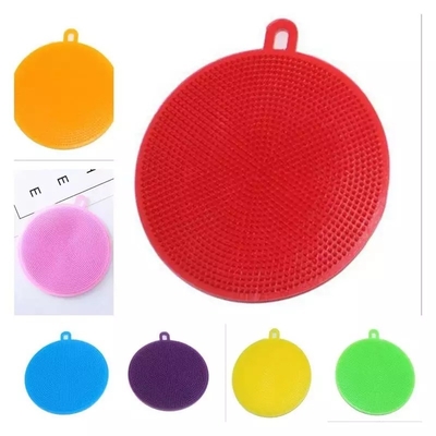 Cepillo de lavado de platos circular de doble cara Cepillo de limpieza de silicona para limpieza de cocina