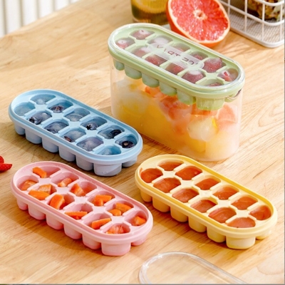 Molde de cubo de hielo de silicona de grado alimenticio para almacenamiento de gran capacidad en refrigeradores domésticos