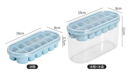 Molde de cubo de hielo de silicona de grado alimenticio para almacenamiento de gran capacidad en refrigeradores domésticos