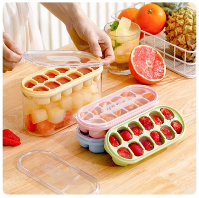 Molde de cubo de hielo de silicona de grado alimenticio para almacenamiento de gran capacidad en refrigeradores domésticos