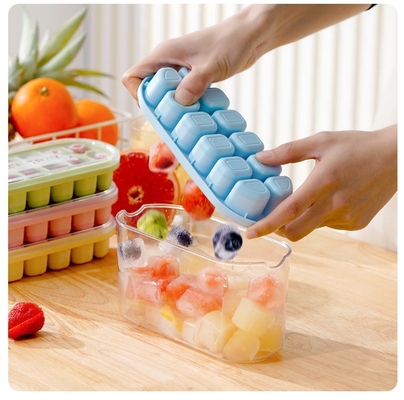 Molde de cubo de hielo de silicona de grado alimenticio para almacenamiento de gran capacidad en refrigeradores domésticos