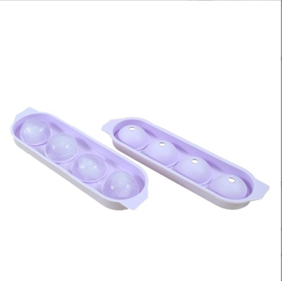 Soluciones de cubo de hielo de silicona de cristal claro 4 cavidad portátil de bola redonda de la esfera fabricante