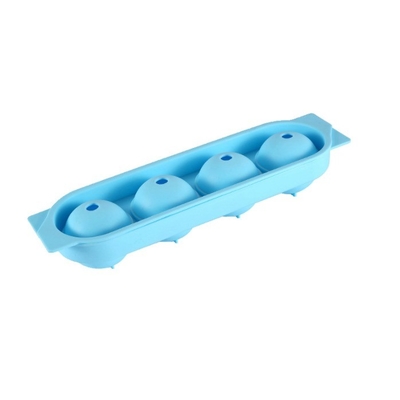 Soluciones de cubo de hielo de silicona de cristal claro 4 cavidad portátil de bola redonda de la esfera fabricante