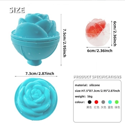 Herramientas para helados Molde de silicona Rosa de forma de flor Bola de hielo cara Roller de hielo para el beneficio