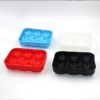 Molde de cubo de hielo redondo de silicona de 6 agujeros para herramientas de helado sostenibles y versátiles