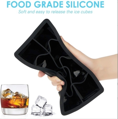 En stock 4 6 8 cavidad de silicona de hielo de la bandeja de molde con tapa de gran cuadrado de forma de hielo cubo fabricante