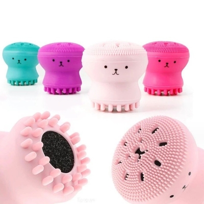 Pintura para limpieza facial de silicona con forma de pulpo y con el resto
