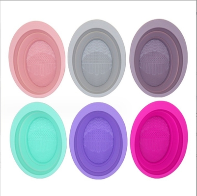 Estilo sostenible de espuma de limpieza plegable almohadilla de maquillaje de silicona cepilla limpiadora de lavado de cuenco