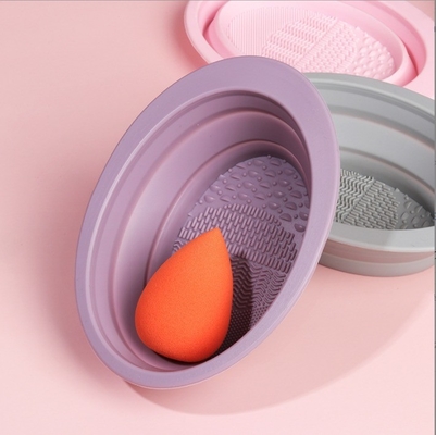 Estilo sostenible de espuma de limpieza plegable almohadilla de maquillaje de silicona cepilla limpiadora de lavado de cuenco