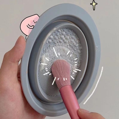 Estilo sostenible de espuma de limpieza plegable almohadilla de maquillaje de silicona cepilla limpiadora de lavado de cuenco