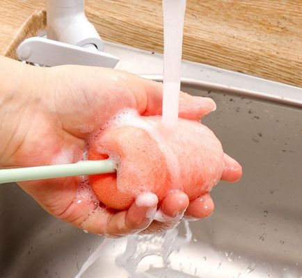 Estocado TPR PP Botella de silicona de limpieza de cepillo para lavar botellas de bebé mango largo