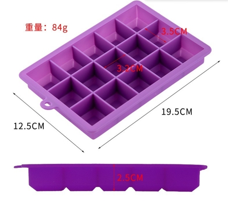 Envases para cubos de hielo de silicona de grado alimenticio con tapas de 15 cavidades y 24 cavidades