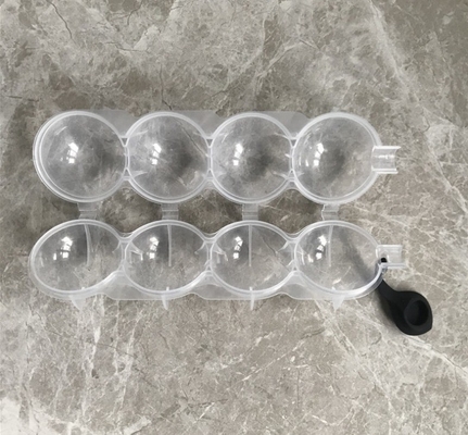 Hallaje de hielo de silicona de bricolaje Whiskey Hockey sobre hielo Molde de cuatro agujeros Molde de bola de hielo de plástico redondo