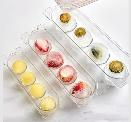 Caja de hielo de bolas 4 pcs PET plástico de grado alimenticio Fancy Ice Cube Tray para accesorios de cocina