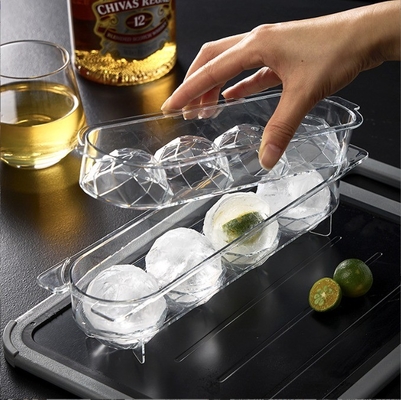 Caja de hielo de bolas 4 pcs PET plástico de grado alimenticio Fancy Ice Cube Tray para accesorios de cocina