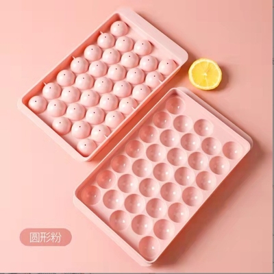 Reutilizable bandeja de cubo de hielo Eco-amigable de calidad alimentaria de forma redonda para la fabricación de bolas de hielo Molde para congelador