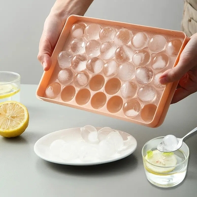 33 Rejillas de cubo de hielo de bola redonda para herramientas de helado hechas de plástico PP ecológico