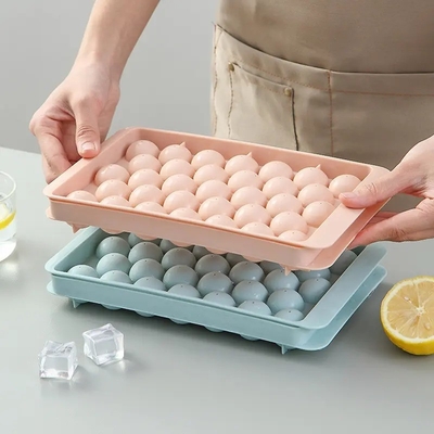 33 Rejillas de cubo de hielo de bola redonda para herramientas de helado hechas de plástico PP ecológico