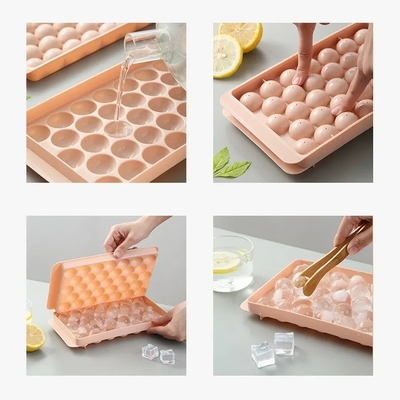 Mini Cubo de hielo de círculo bandejas de plástico redondo de hielo de PP molde para el congelador
