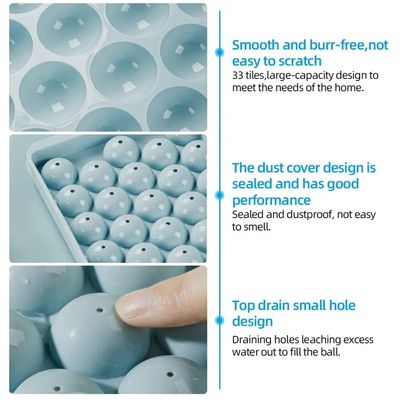 Envases para moldeadores de bolas de hielo con tapa y forma de esfera