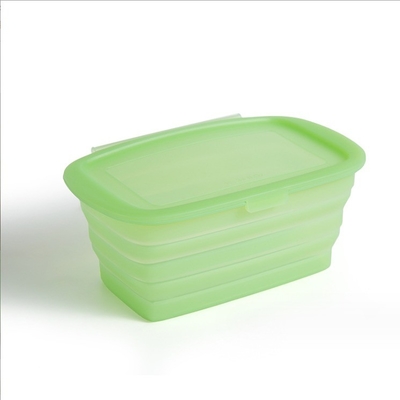 Cómodo 188*115*80MM Silicona plegable Bento Box para el almuerzo de vegetales y frutas de almacenamiento