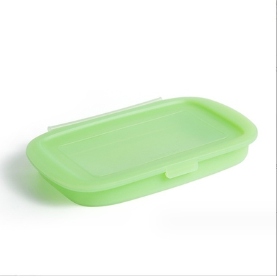 Cómodo 188*115*80MM Silicona plegable Bento Box para el almuerzo de vegetales y frutas de almacenamiento