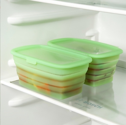 Cómodo 188*115*80MM Silicona plegable Bento Box para el almuerzo de vegetales y frutas de almacenamiento