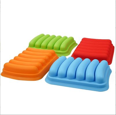 Herramientas para pasteles de grado alimenticio bricolaje reutilizable salchicha de silicona molde con 6 cavidades perros calientes molde de horneado