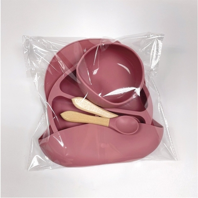 Conjunto de plato de silicona para bebés de grado alimenticio antideslizante para niños Diseño de alimentación por succión