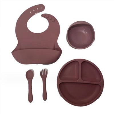 Conjunto de platos de silicona para bebés de grado alimenticio mejor vendido Conjunto de regalos para recién nacidos sin estilo de diseño