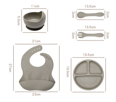Conjunto de platos de silicona para bebés de grado alimenticio mejor vendido Conjunto de regalos para recién nacidos sin estilo de diseño