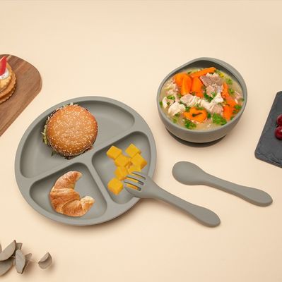 Conjunto de platos de silicona para bebés de grado alimenticio mejor vendido Conjunto de regalos para recién nacidos sin estilo de diseño