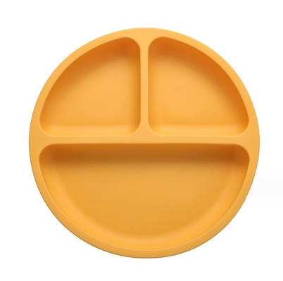 Grado de alimento suave de silicona de alimentación para bebés 3 plato dividido para niños estilo de diseño Ninguno