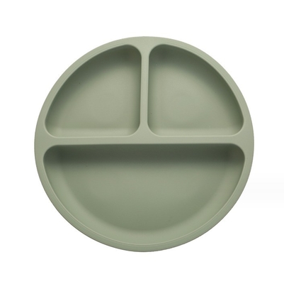 Grado de alimento suave de silicona de alimentación para bebés 3 plato dividido para niños estilo de diseño Ninguno