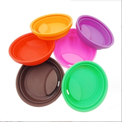 Tipo de recipientes de bebida Tazas platillos de café reutilizables Silicona Taza de viaje de té/café/taza de taza tapa con tapa