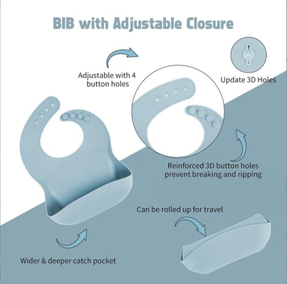 Ninguno Diseño Estilo Silicona para el bebé 5pcs BPA Free Feeding Set Cuchara de cuchara