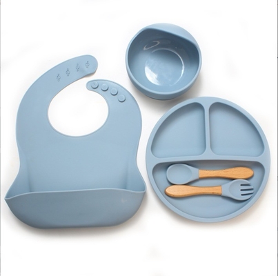 Ninguno Diseño Estilo Silicona para el bebé 5pcs BPA Free Feeding Set Cuchara de cuchara